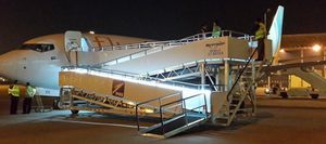 boarding stairs / mobile / towed / for aircraft
