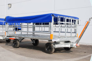 runway baggage trailer / 4-wheel / open / with tarpaulin