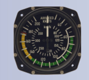 aircraft airspeed indicator / analog / 3-inch