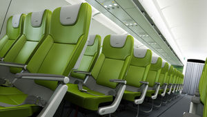 aircraft cabin seat / economy class / with integrated screen / with table