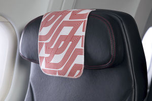 aircraft cabin headrest cover