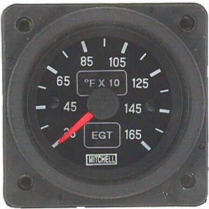 temperature gauge / analog / exhaust gas / for aircraft