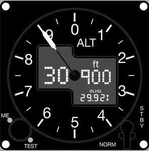 analog altimeter / feet / for aircraft