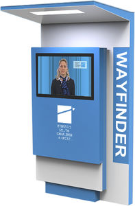 floor-standing queue kiosk / wall-mounted / touch screen / for airports