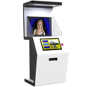 floor-standing queue kiosk / touch screen / for airports