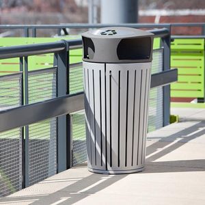 airport waste bin / floor-mounted / recycling