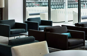 airport lounge sofa / compact / fabric / leather
