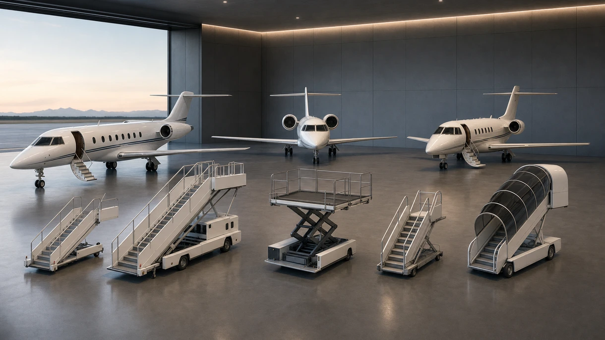 Techniker führen Wartungsprüfungen an modularen Aluminium-Dockingsystemen in einem professionellen Hangar für Großraumflugzeuge durch.
