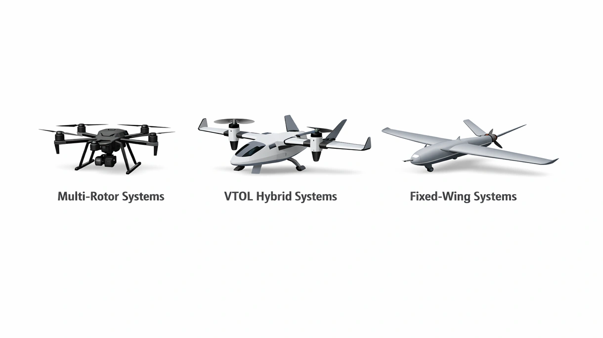 Detaillierte Nahaufnahme eines Gimbal-Systems einer Drohne zur beruflichen Nutzung mit integrierten thermischen Sensoren und hochauflösender Optik für die Luftfahrtbildgebung.