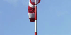 Windsack für Flughäfen / mit Mast