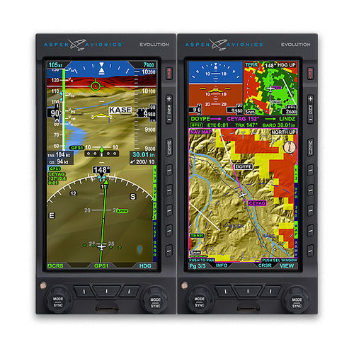 PFD für Flugzeug - EVOLUTION 2000 - Aspen Avionics, Inc. - LCD / LED / 28 V