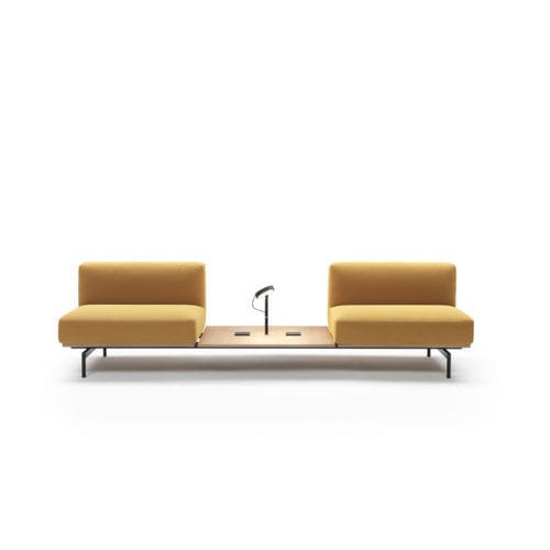 Sofa für Flughafenlounge - L-SOFA - Giulio Marelli Italia Spa - modular / Stoff / Leder