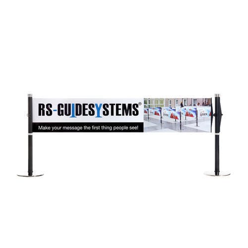 Personenleitsystem mit Gurt - GLA 30 - RS Guidesystems - mit integrierter Werbetafel / für Flughafen