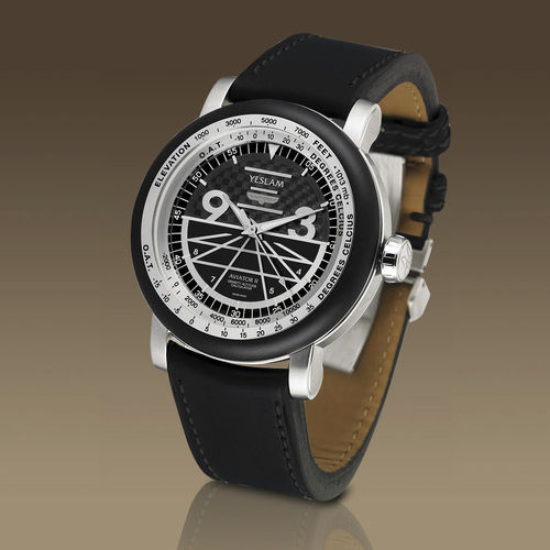 Aviator-Armbanduhr - AVIATOR II - YESLAM GENEVE - mit Höhenmesser / Automatikaufzug