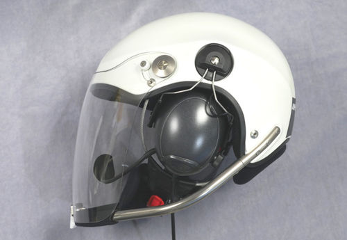Helm für Ultraleichtflieger - ALPHAJET - ALPHATEC - für Gyrocopter / mit freien Seiten / mit Visier