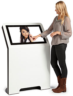 Bodenstehender Warteschlangenmanager - Medium height - Telemedium / Teleportel - mit Touchscreen / für Flughafen