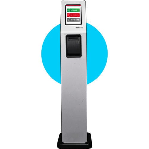 Bodenstehender Warteschlangenmanager - M-18 - Wavetec - mit Touchscreen / für Flughafen