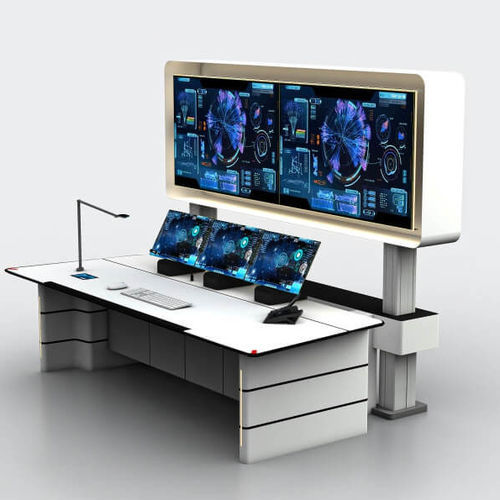 Individueller Leitstellentisch für Flugverkehrskontrolle - DYNAMIC XE - Pyrotech workspace - gerade / ohne Staufächer / für Kontrollturm