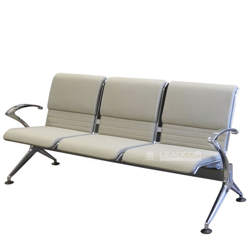 Traversenbank für Flughafen - VALDER LS-517NB - Leadcom Seating - 3 Plätze / Metall / Leder