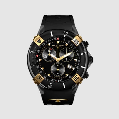 Aviator-Armbanduhr - Tango Charlie Black - Navitec  - Chronograph / mit doppelter Zeitzone / Automatikaufzug