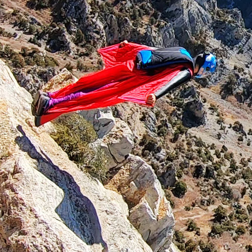 Wingsuit-Kombianzug - CORVID - Squirrel - rot / mehrfarbig