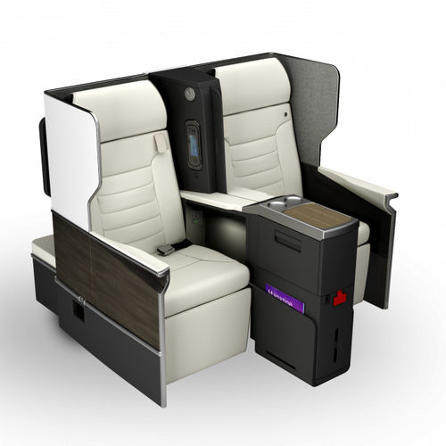 Sitz für Flugzeugkabine - AURA ENHANCED - Safran Seats - für Businessclass / mit Armlehnen / mit Tisch