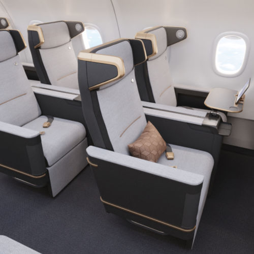 Sitz für Flugzeugkabine - Z600 - Safran Seats - für Businessclass / mit Armlehnen / mit Tisch