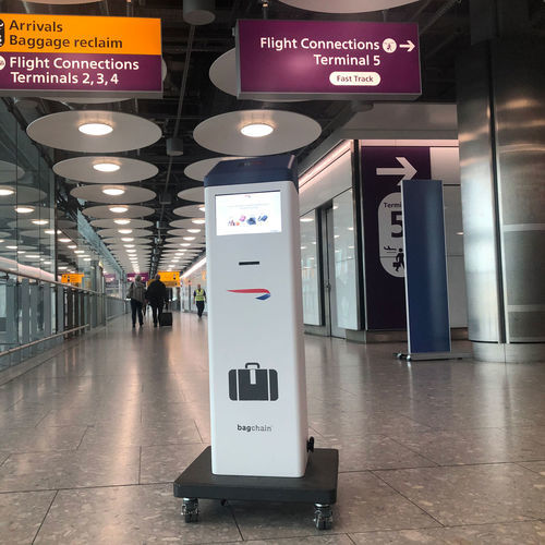 Check-In-Automat / mit Bordkartenleser - TAG  - bagchain - mit Drucker / für Gepäck / bodenstehend