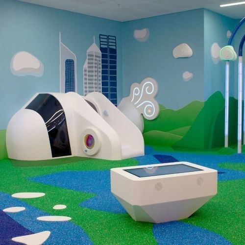 Spielplatzgerät für Flughafen - PERTH - Play 9 Studios - für den Innenraum / für Außenbereich / interaktiv