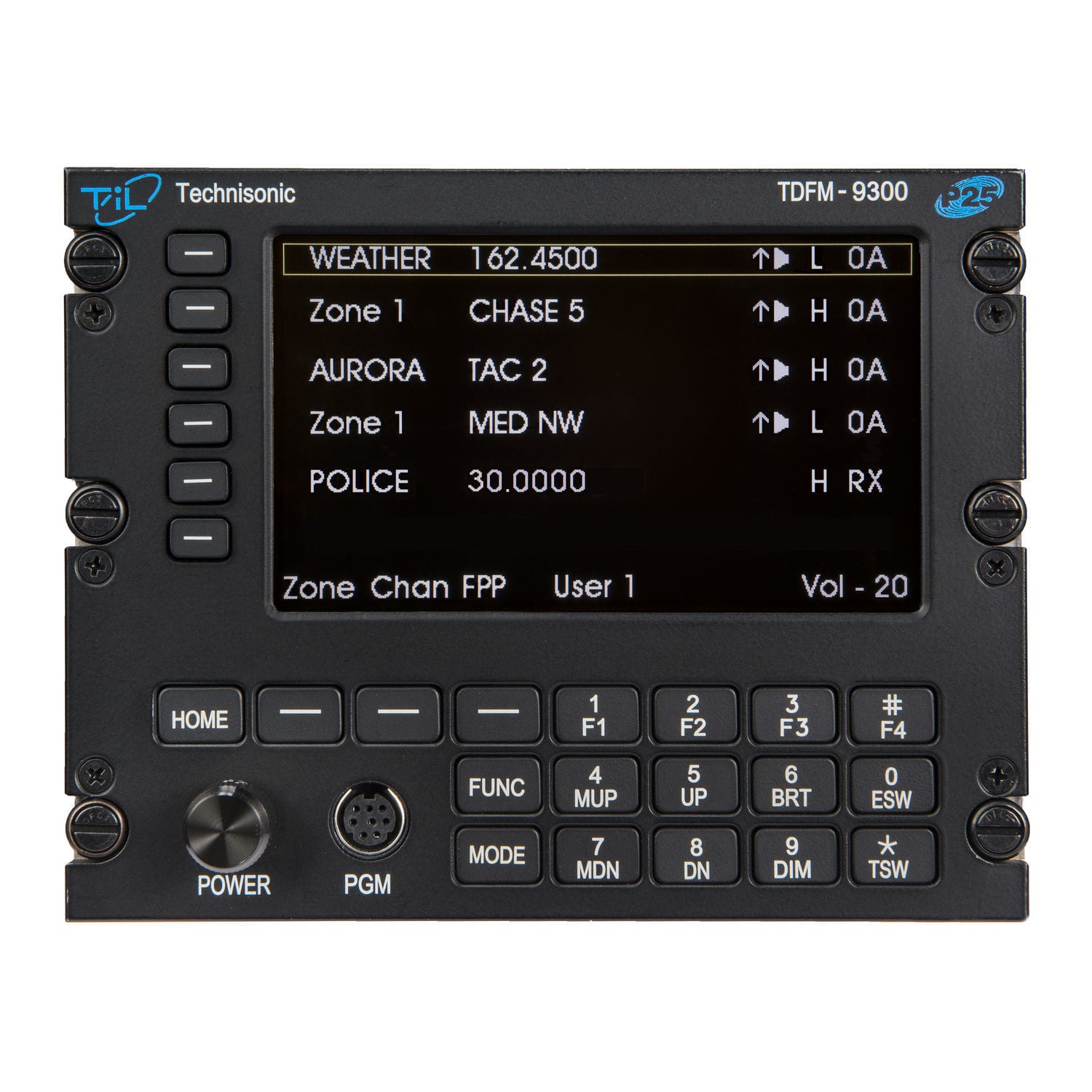 Transceptor de radio TDFM9300 Technisonic Industries Ltd. VHF