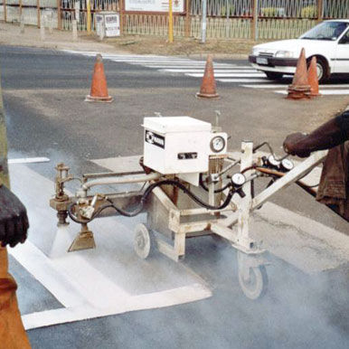 Máquina pintarrayas con operador a pie - H75/25 - HOFMANN GMBH - para termoplásticos / para pista