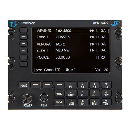 Panel de audio AM - TDFM-9300  - Technisonic Industries Ltd. - UHF / VHF / para avión