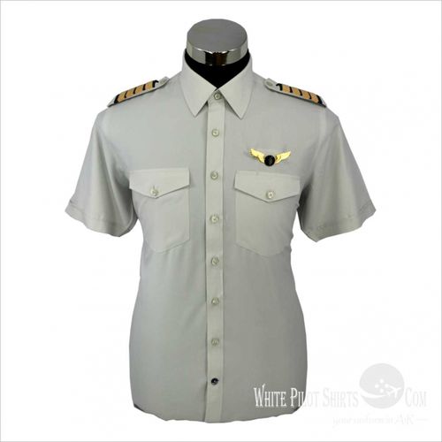 Uniforme para hombre - Light Grey - Whitepilotshirt.com - para piloto / de algodón
