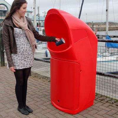 Cubo de basura para aeropuerto - Combo Delta™ - Glasdon UK Limited - de suelo