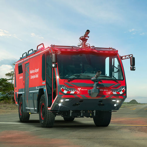 Vehículo de extinción 4x4 - VOLKAN FIREFIGHTING COMPANY - para aeropuerto / de intervención rápida / con lanza telescópica