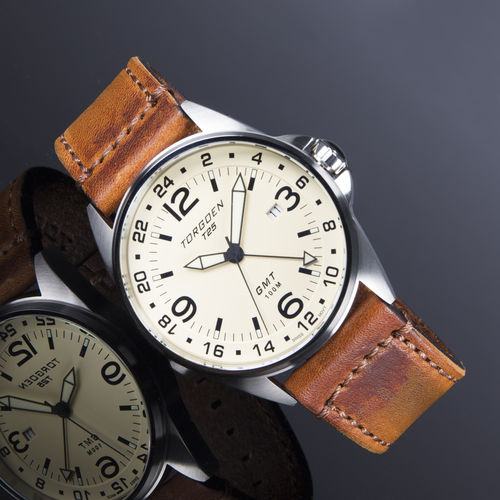 Reloj Aviator - T25CR44SV - Torgoen  - cronógrafo / de cuerda automática / de cuarzo