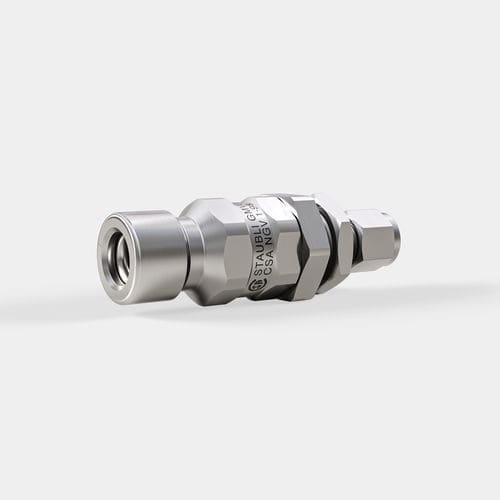 Racor rápido - GMV series - STÄUBLI Connectors - recto / para gas / de acero inoxidable