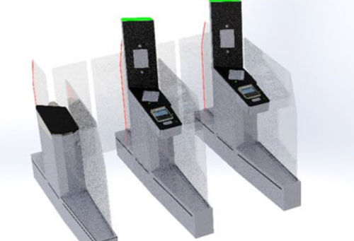 Puerta de acceso corrediza - ABC  - Thales - Cybersecurity & Digital Identity - de vidrio / para aeropuerto