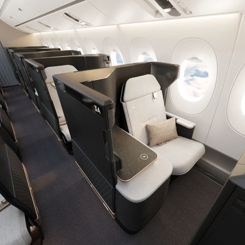 Asiento para cabina de avión - Unity - Safran Seats - para business class / con reposabrazos / con mesa