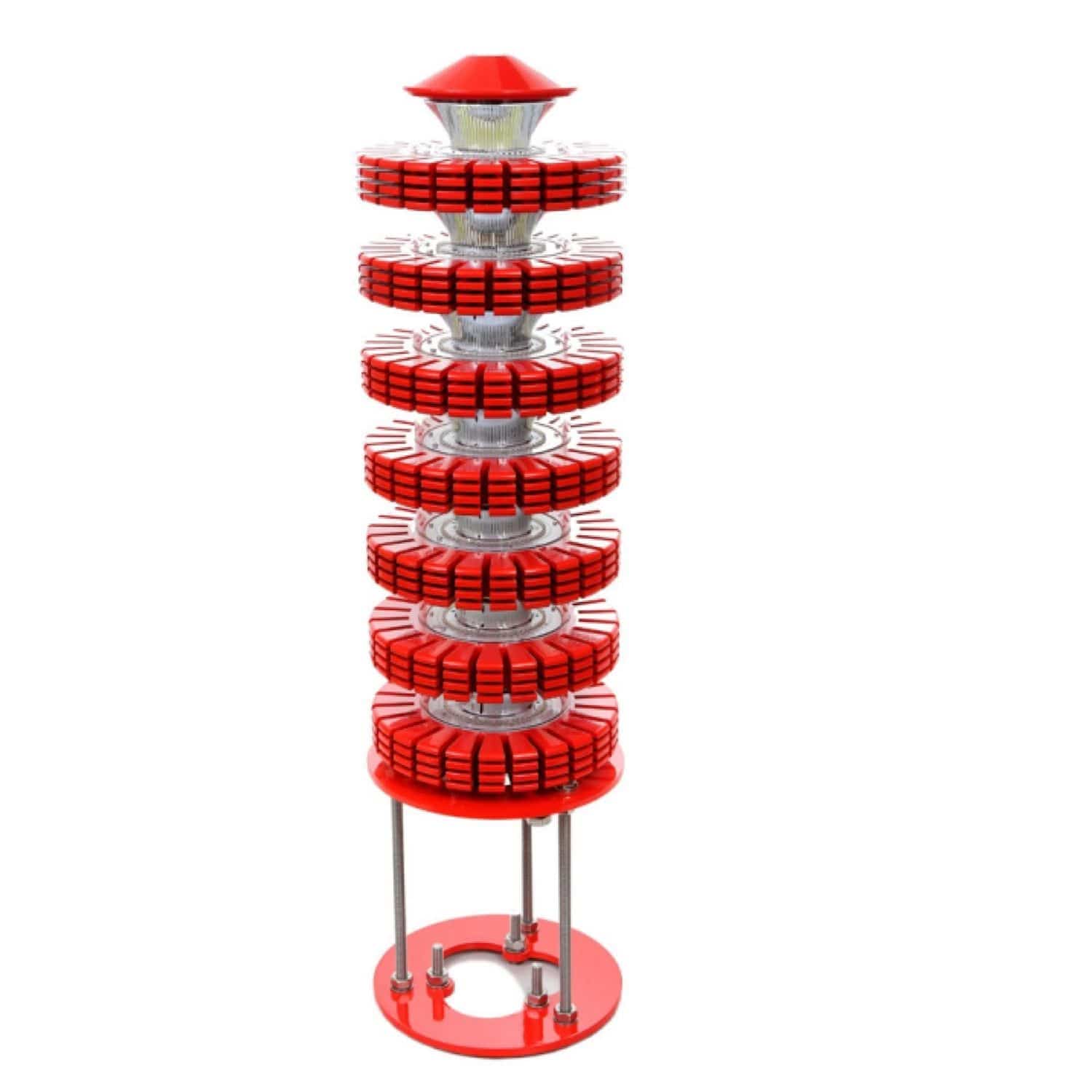 Feu D'obstacle Aviation Super Lumineux Pour Bateau – AC220V Clignotant, IP68, 5km De Visibilité, Rouge