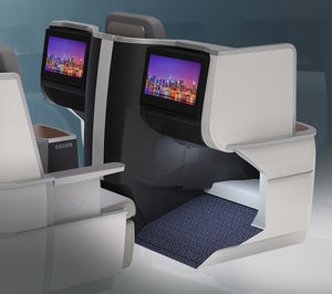 siège pour cabine d'avion / pour classe affaires / convertible en lit / avec écran intégré