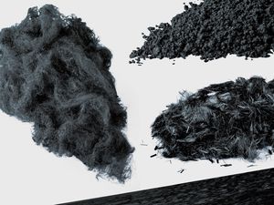 fibre de carbone / broyée / en bobine / continue