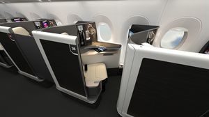 siège pour cabine d'avion / pour business class / avec accoudoirs / avec écran intégré
