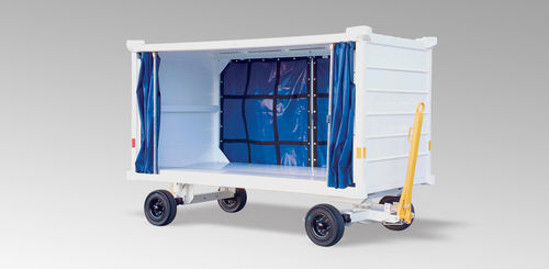 Chariot à bagages pour le ground support - WASP, INC. - à 4 roues / avec bâche / ouvert
