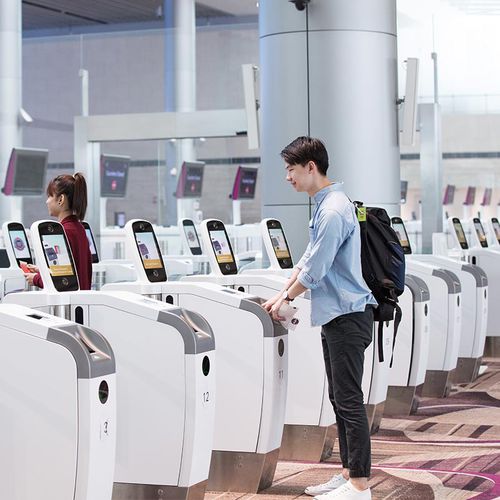 Passage automatisé aux frontières pour aéroport - MorphoMaestro™ - IDEMIA - avec lecteur d'empreinte digitale / avec lecteur de passeport