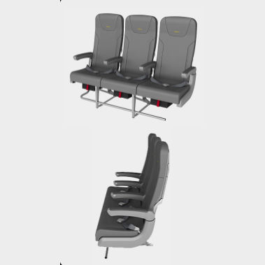 Siège avion - KKY420/KKY421 - Elan Aircraft Seating - pour passagers / en tissu / avec appui-lombaire ajustable