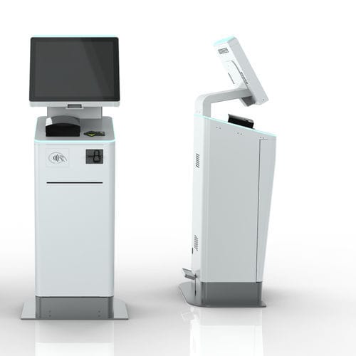 Borne d'enregistrement avec lecteur codes-barres - V-mobile - EMBROSS - avec imprimante / avec lecteur de passeport / avec système de paiement par carte