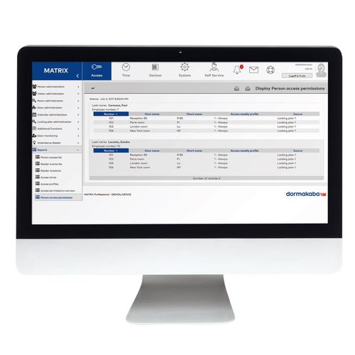 Logiciel de contrôle d'accès - MATRIX  - dormakaba - de gestion / de contrôle / pour la maintenance
