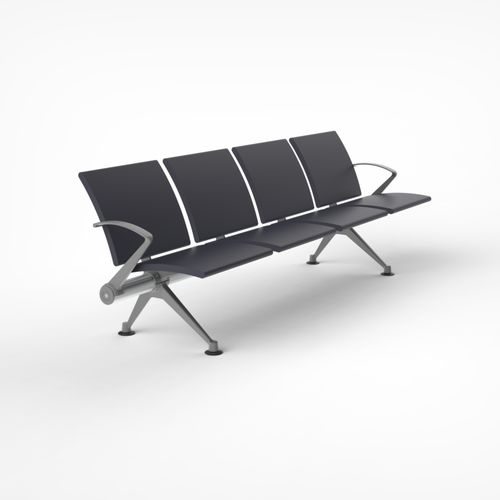 Sièges sur poutre pour aéroport - Flite - OMK Design Ltd - 4 places / en métal / en cuir
