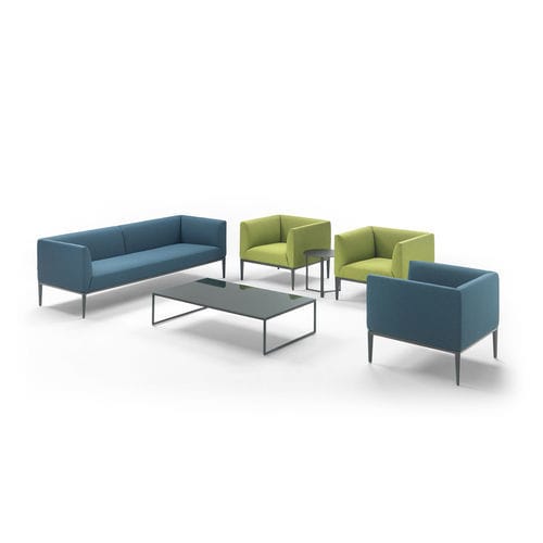 Canapé pour lounge d'aéroport - Smart - Giulio Marelli Italia Spa - en tissu / en cuir / en bois